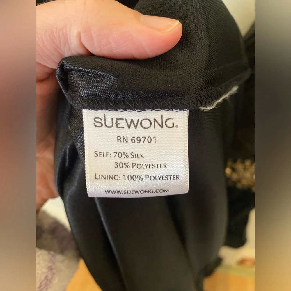 Sue Wong Black Silk Formal Dress - Picture 5 of 5